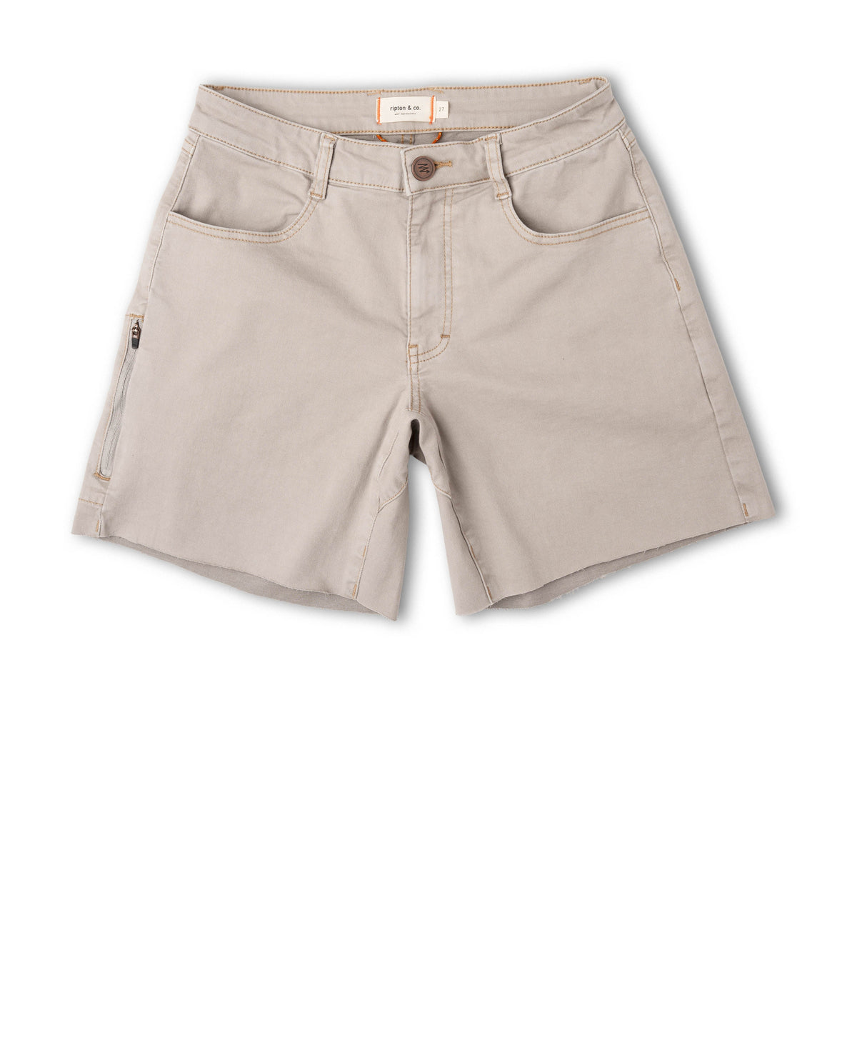 Beige shorts on a white background