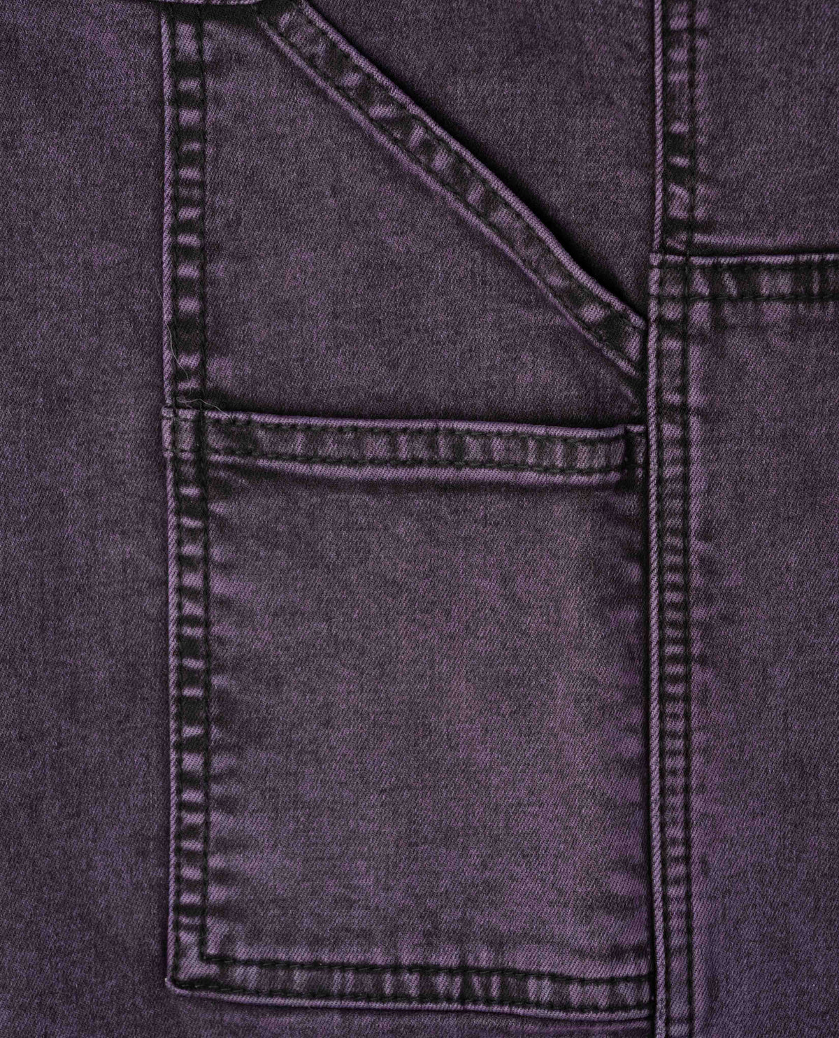 Close-up of a pocket on a dark denim fabric