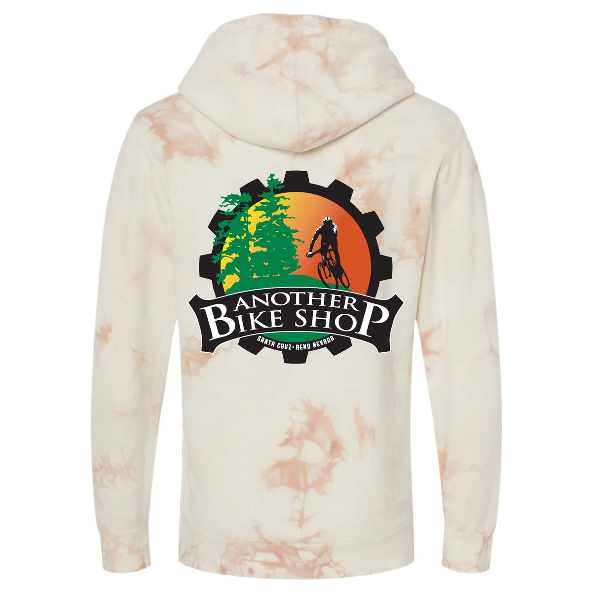 ABS Vintage Tie Dye Hoodie in Dusty Pink - back view showing tie-dye detail