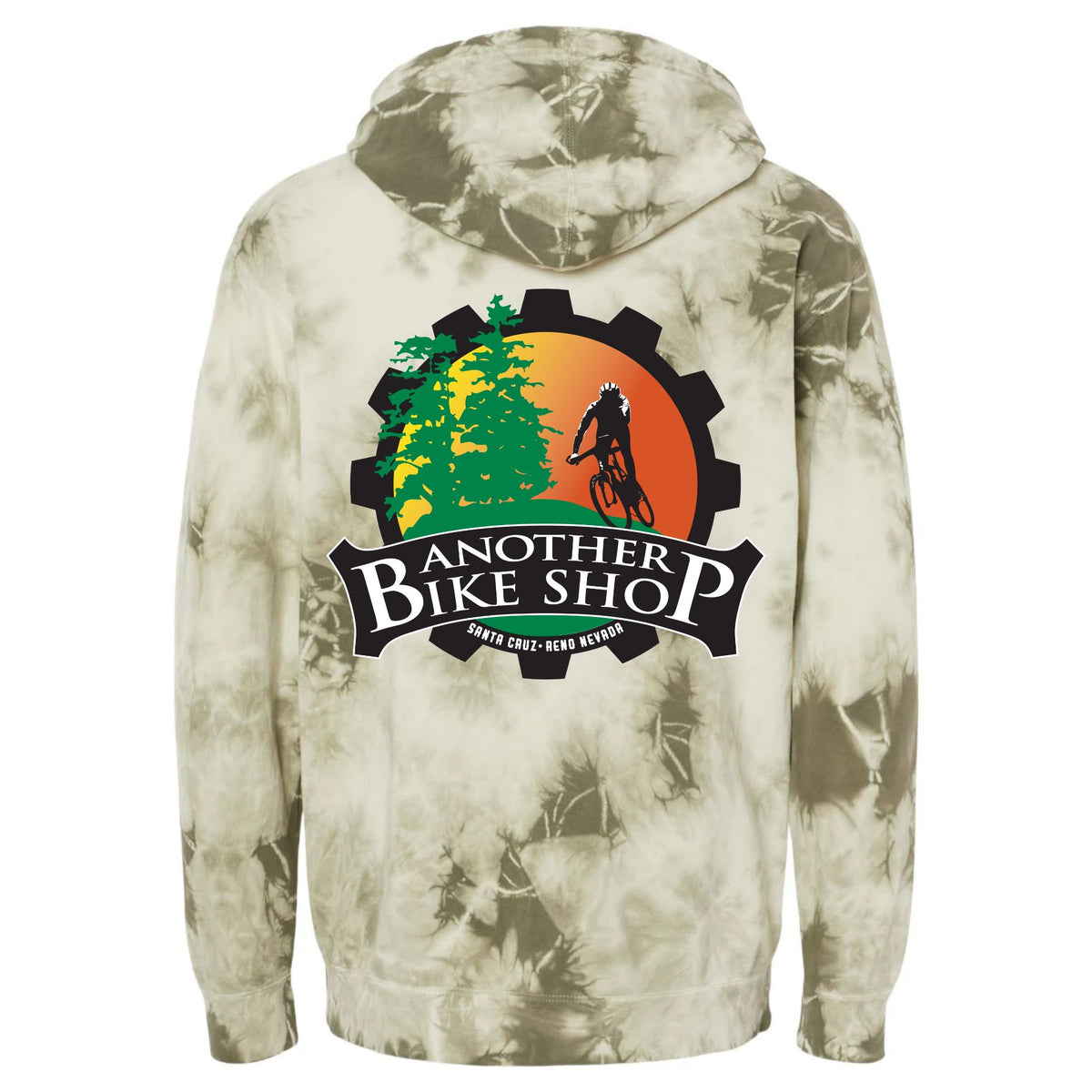 ABS Vintage Tie Dye Hoodie in Olive - back view showing tie-dye detail