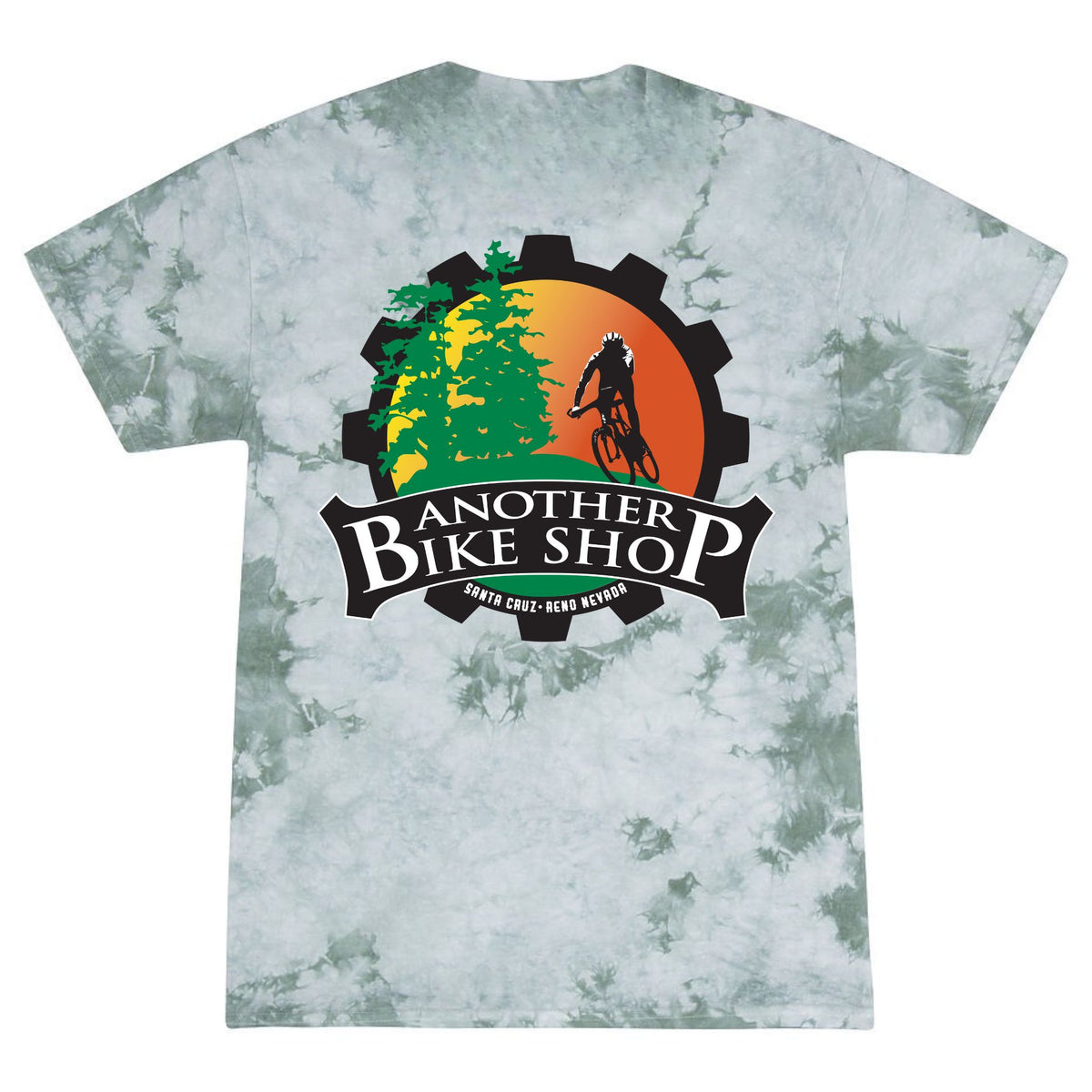 ABS Vintage Tie Dye SS Tee in Crystal Forest - back view featuring 1990-2000 ABS heritage logo