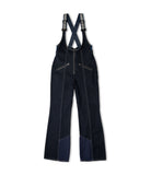 Black bib overalls with suspenders on a white background