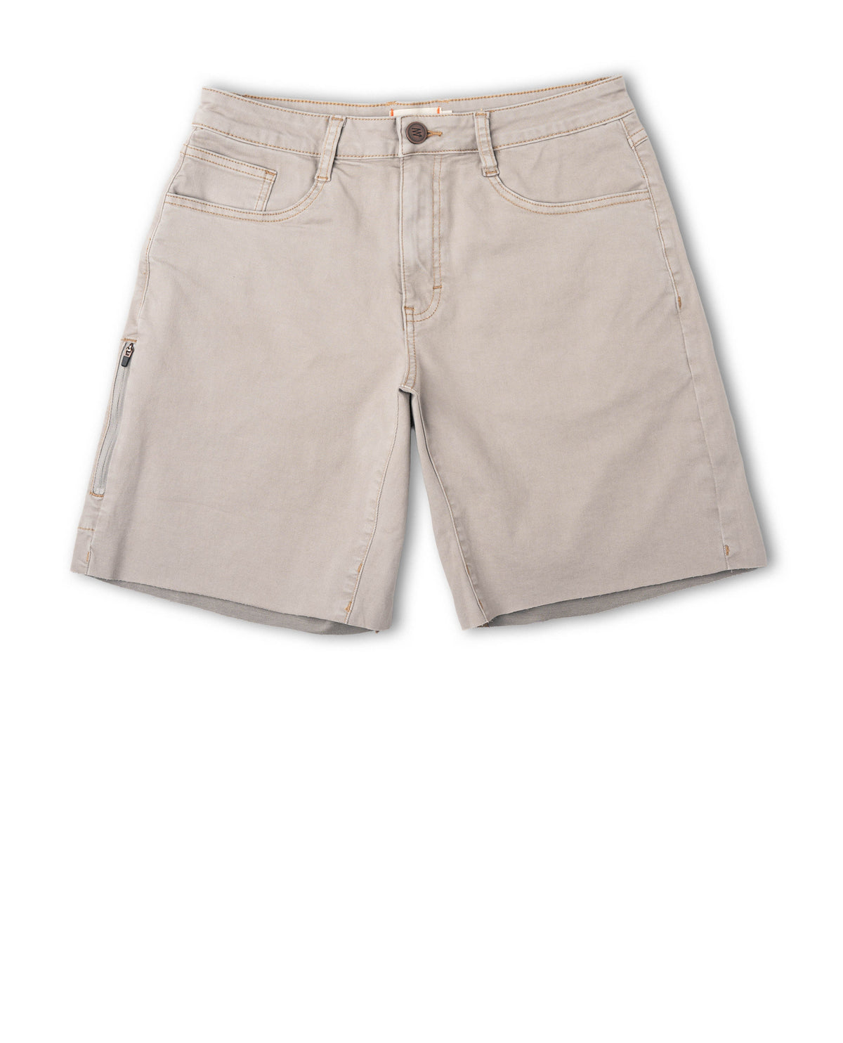 Beige shorts on a white background