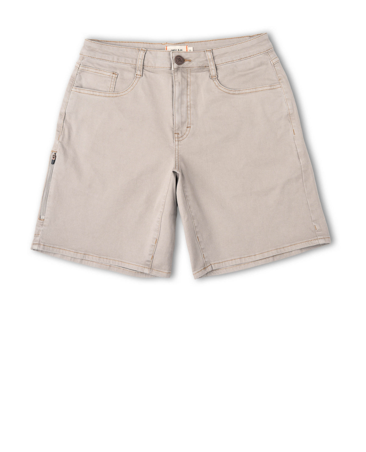 Beige shorts on a white background