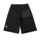 Black shorts shown from the back on a white background