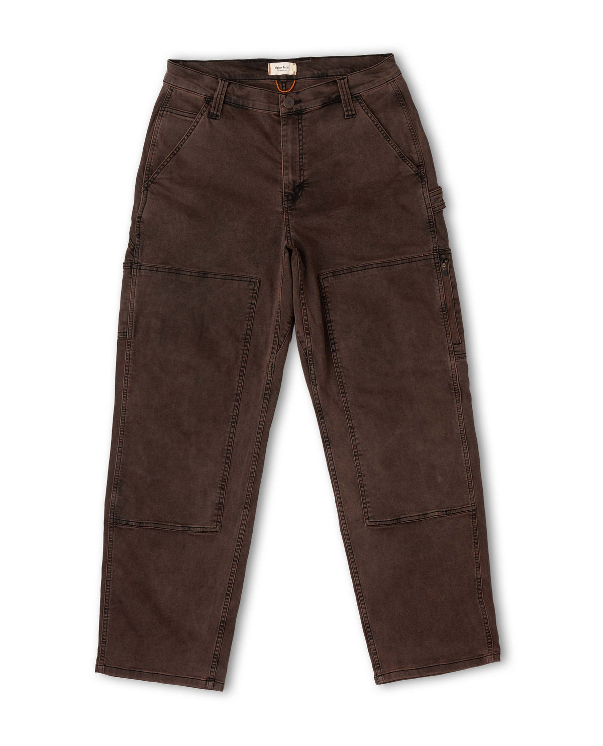Brown cargo pants on a white background