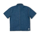 Blue denim shirt on a white background