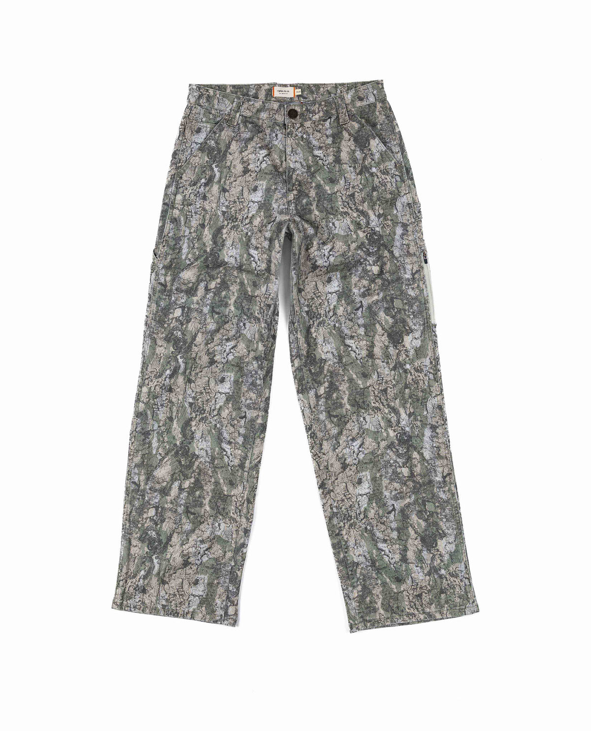 Camouflage pants on a white background
