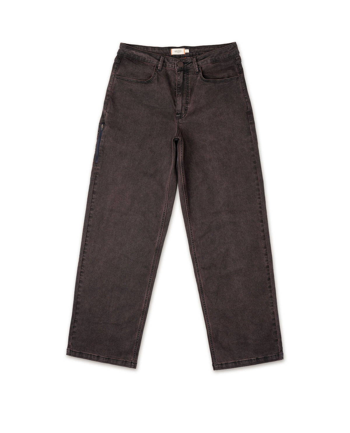Dark gray jeans on a white background