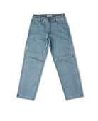 Light blue jeans on a white background