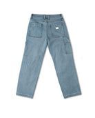 Light blue jeans on a white background