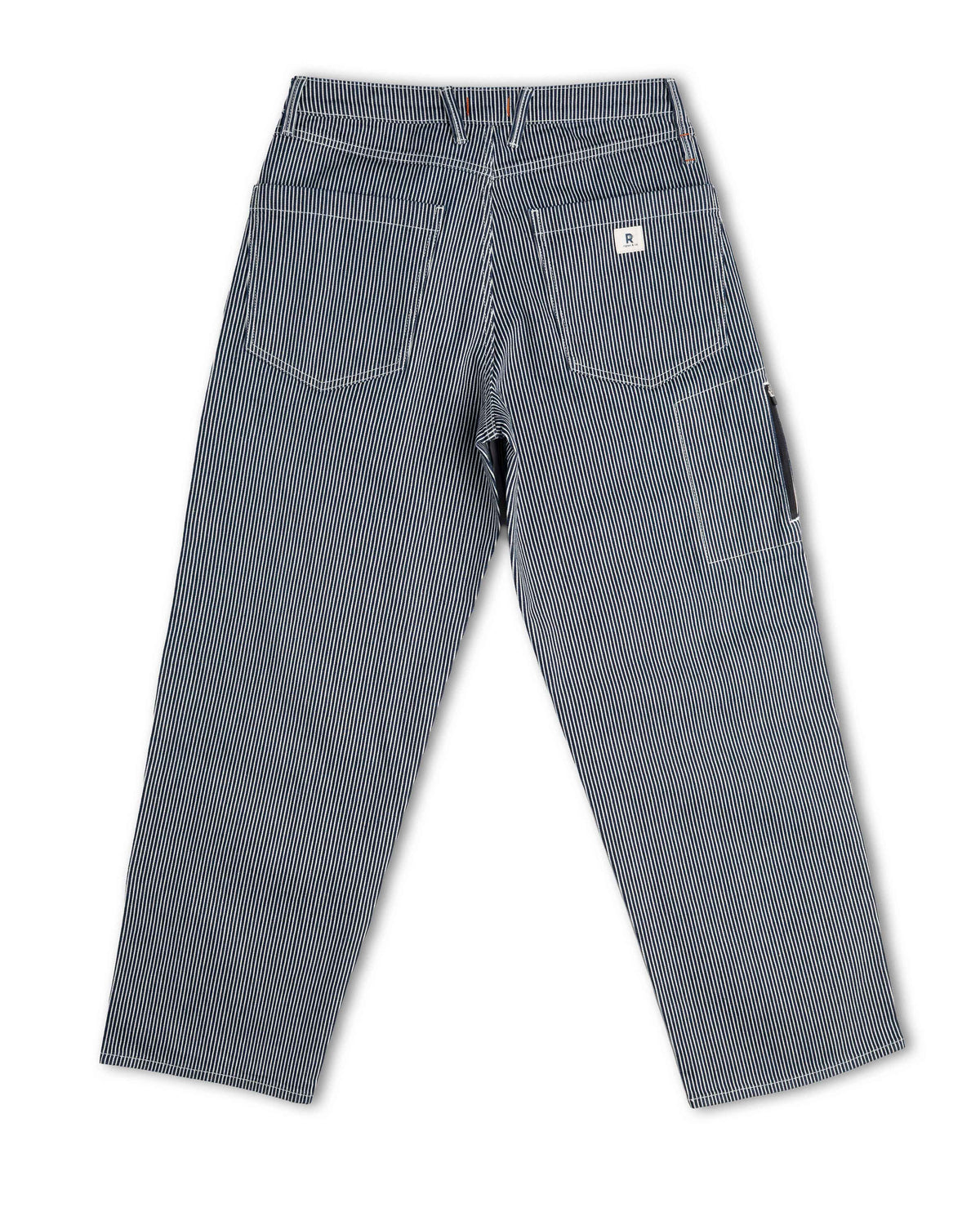 Gray striped pants on a white background