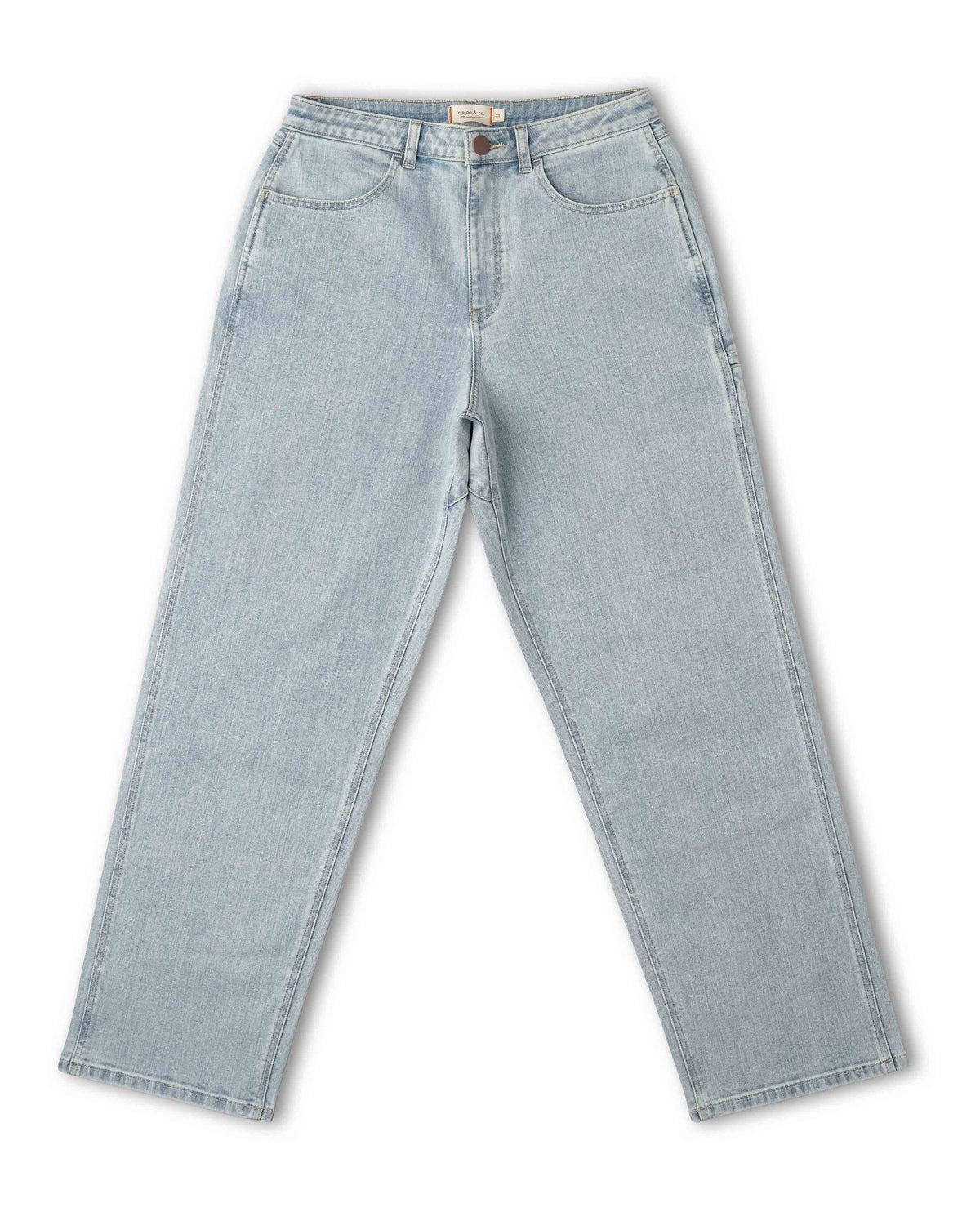 Light blue jeans on a white background