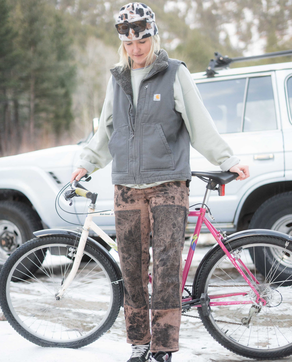 Mo looking cool in Mixed Nuts women's Superlite Utility Jeans