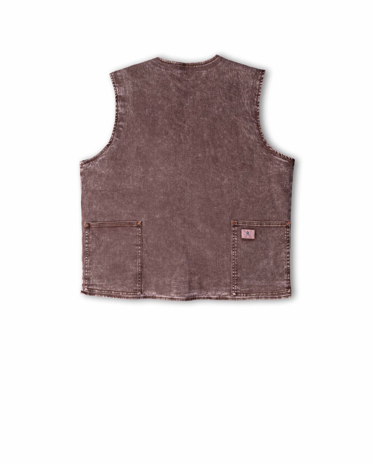Brown sleeveless vest on a white background