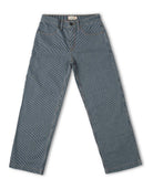 Blue striped pants on a white background
