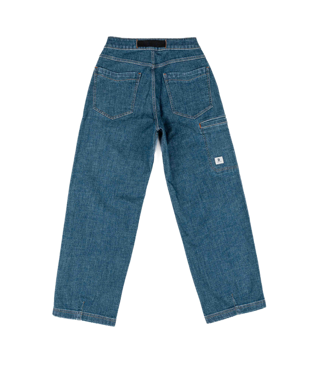 Blue jeans on a white background
