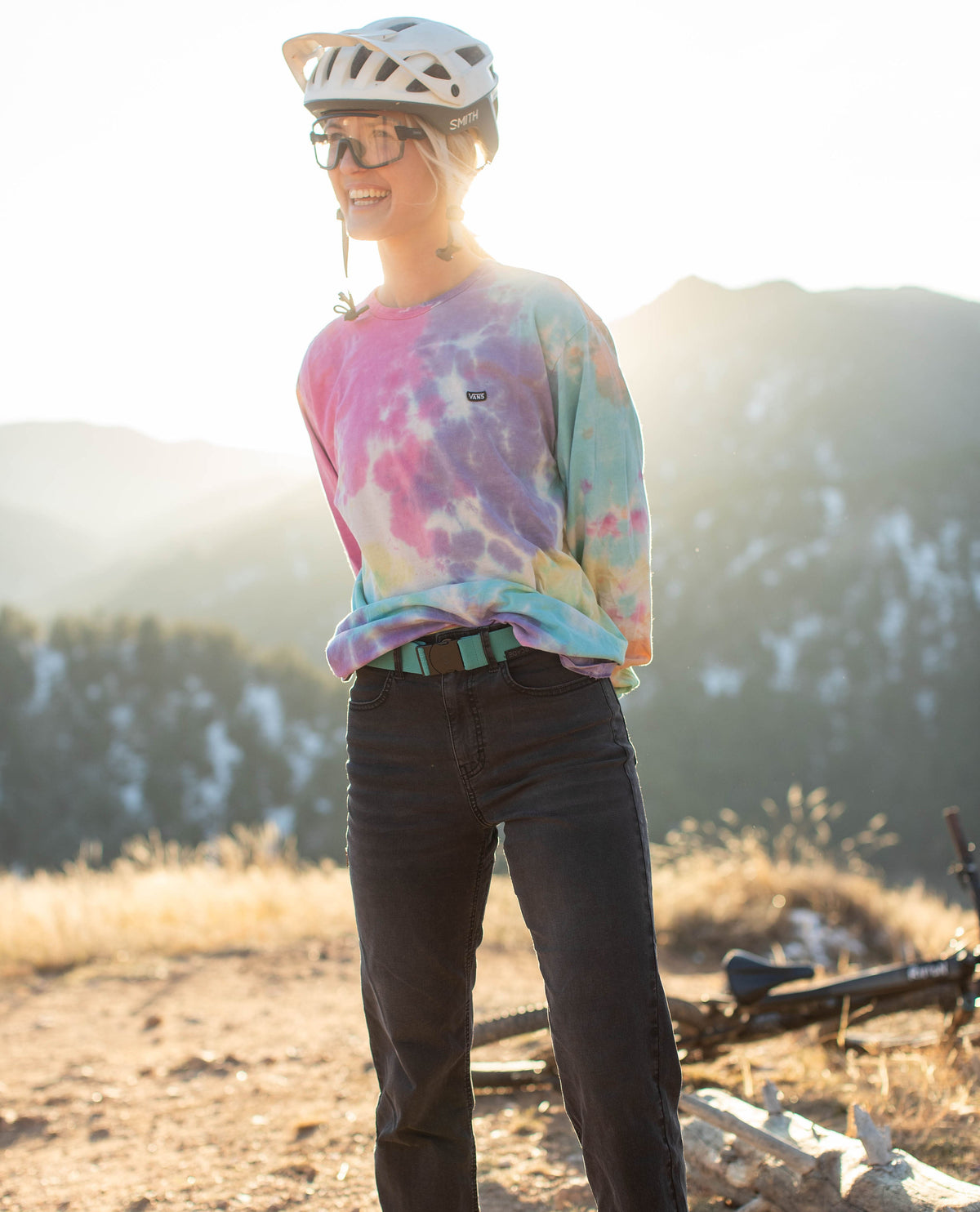 Mountain biker wearing Superlite Jeans