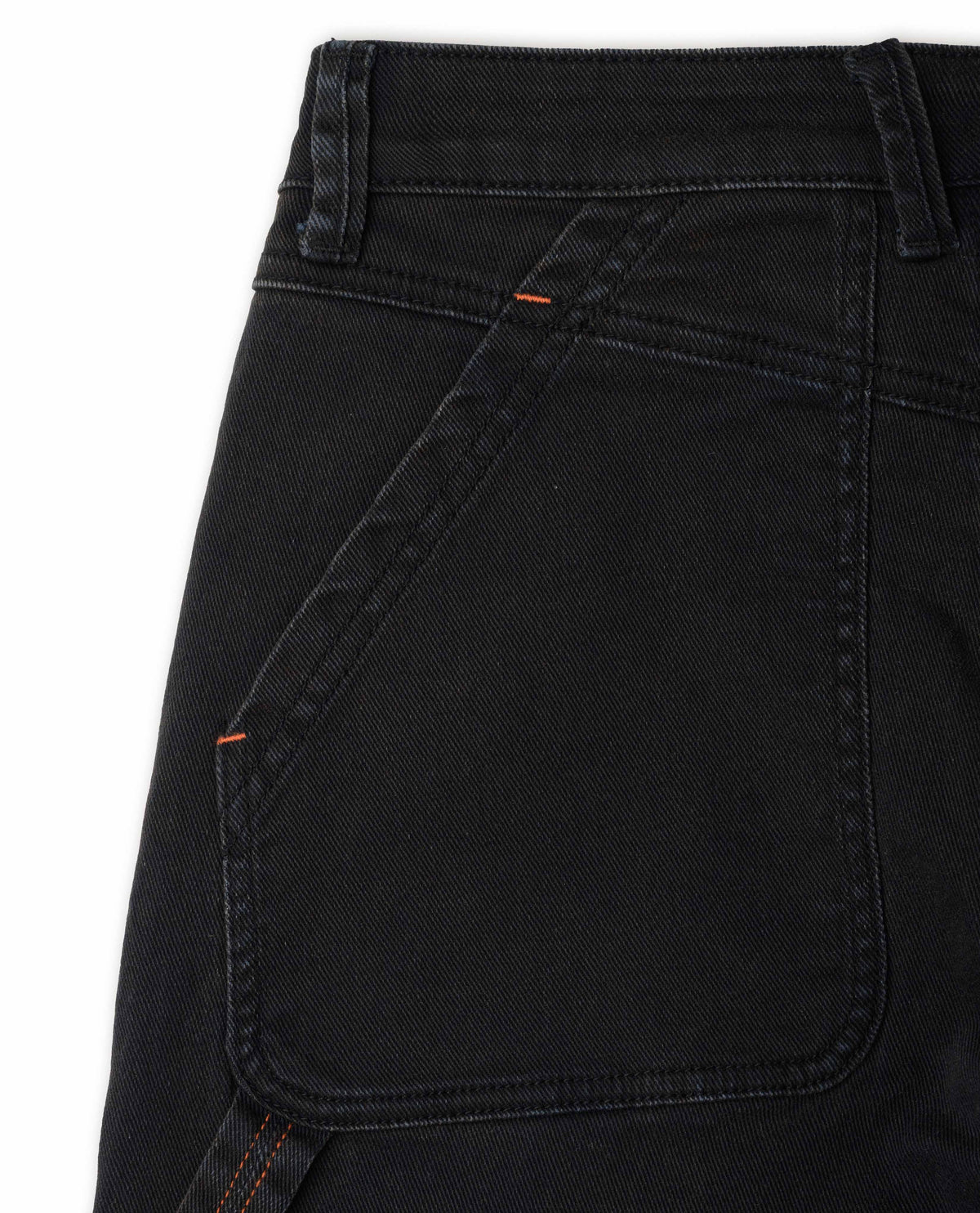 Black utility pants back pocket detail 
