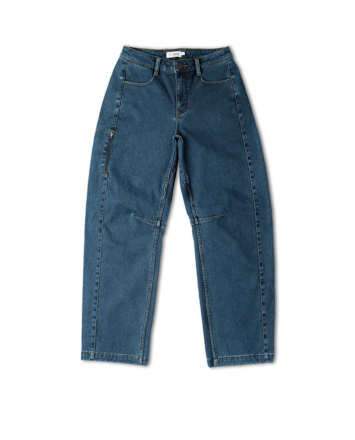 Blue jeans on a white background