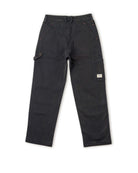 Black utility pants studio shot.