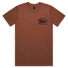 ABS Badge SS Tee in Clay - front view with modern ABS logo