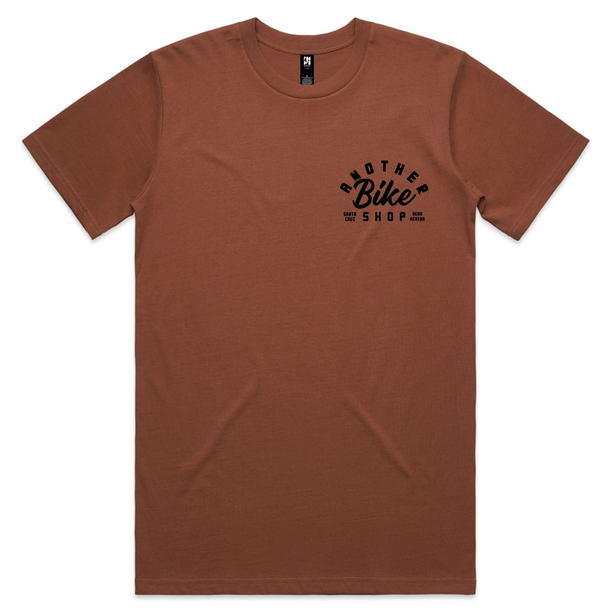 ABS Badge SS Tee in Clay - front view with modern ABS logo