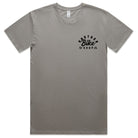 ABS Badge SS Tee in Granite - front view with modern ABS logo