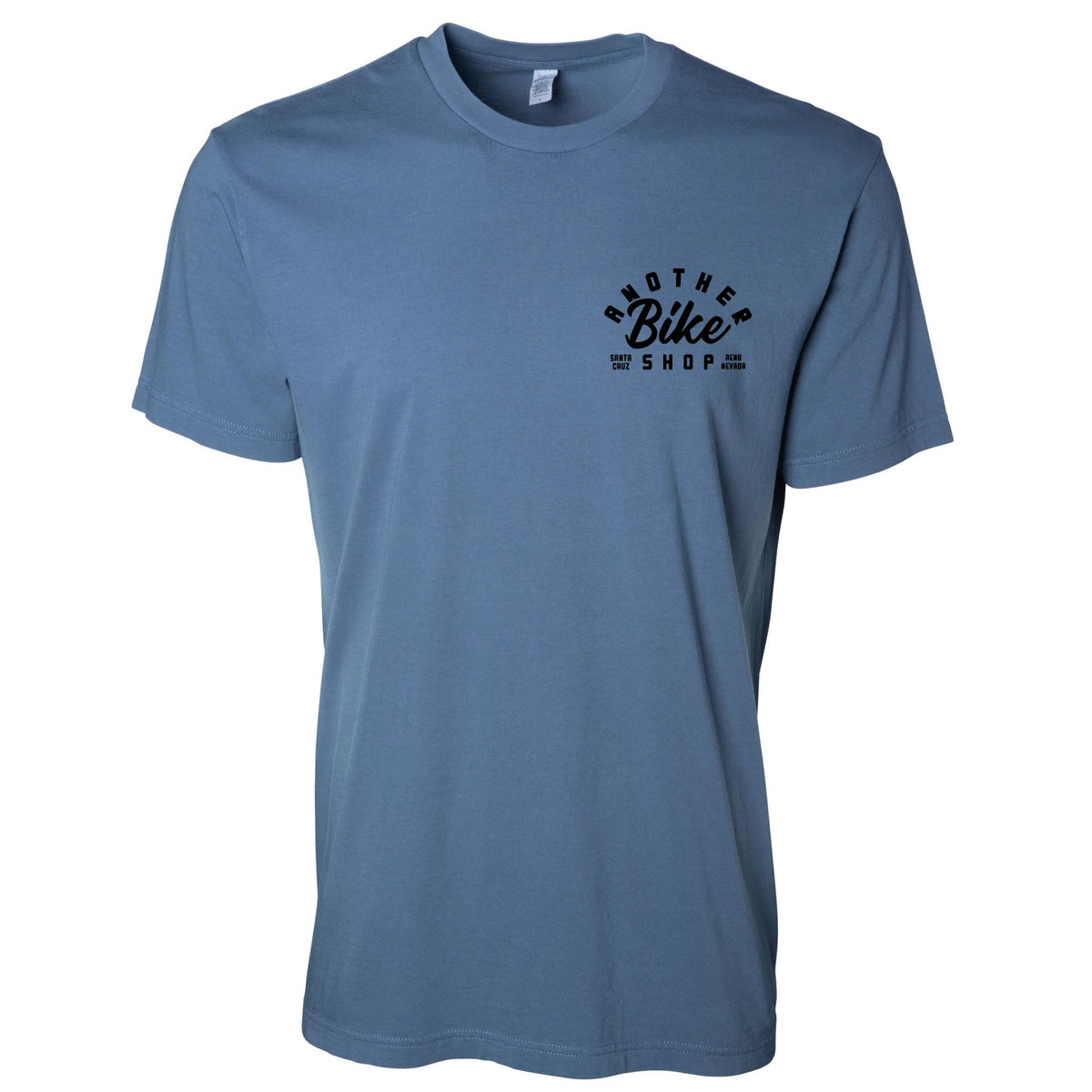 ABS Badge SS Tee in Slate Blue - front view with modern ABS logo