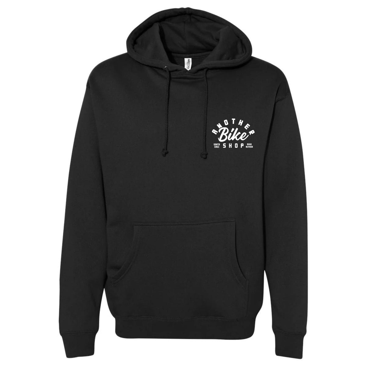 ABS Badge Hoodie in Black - front view with modern ABS logo