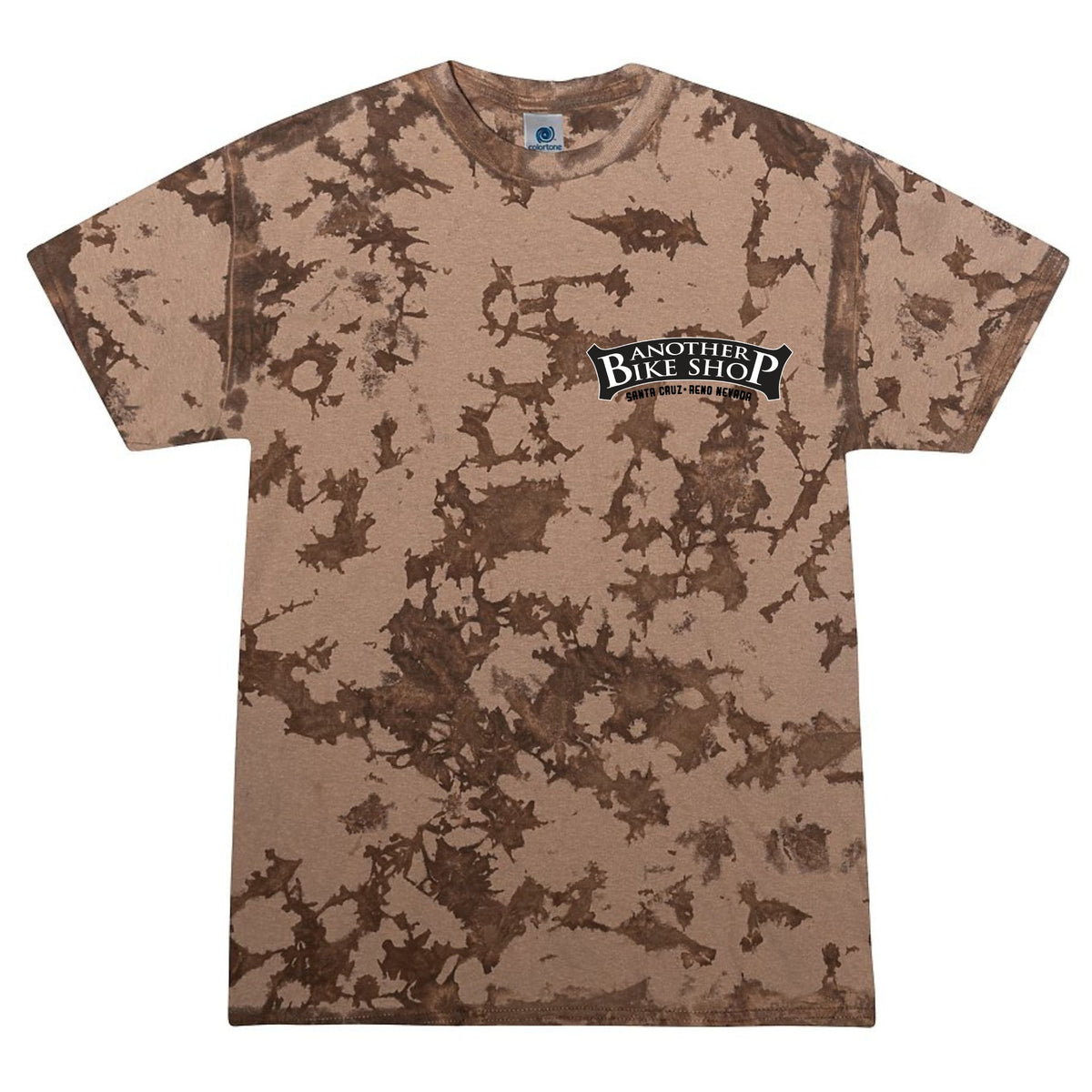 ABS Vintage Tie Dye SS Tee in Iced Brown - front view showing tie-dye detail