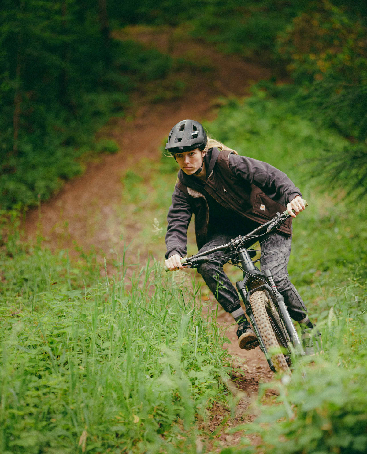 Riding a mountain bike in hello buddy bike pants looking super sick watch out for the poison oak though!